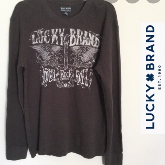 Lucky Brand Other - Lucky Brand brown thermal graphics shirt